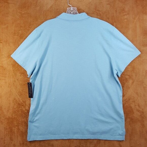 BLOOMINGDALES Mens Polo Shirt XXL Blue Pullover Lightweight 100% Cotton Preppy - Picture 2 of 6